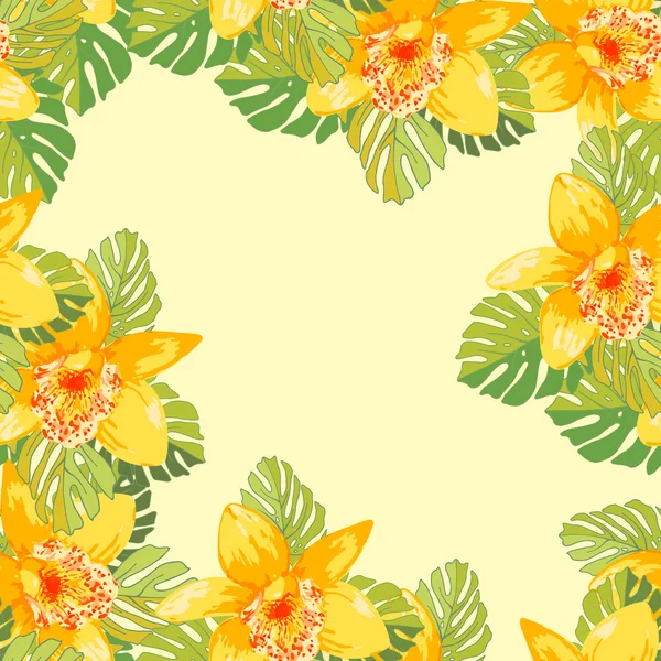 Seamless pattern of exotic flowers.