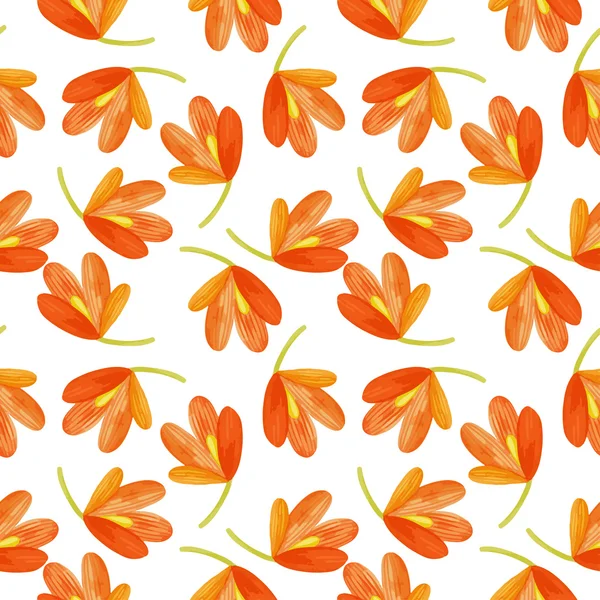 Watercolor seamless pattern of exotic flowers.