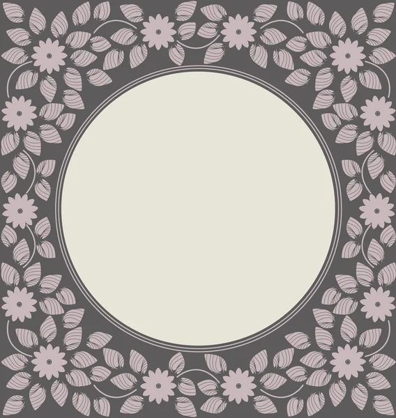 Elegant circle frame with flowers and leaves