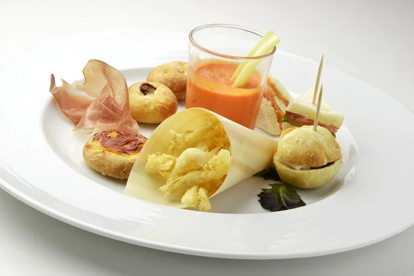 Plate of mixture of finger food for aperitif