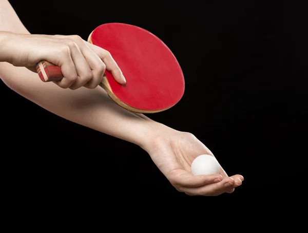 Hands with racket and ball for table tennis