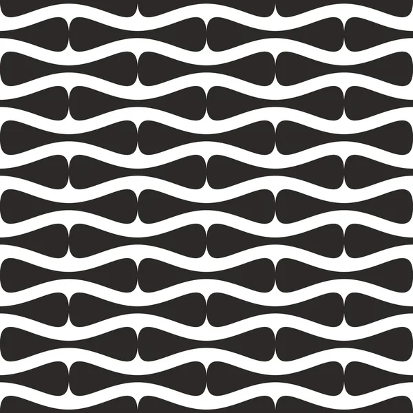 Seamless geometric rounded shapes pattern- black on white