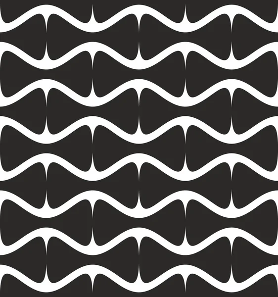 Seamless geometric rounded shapes pattern- black on white