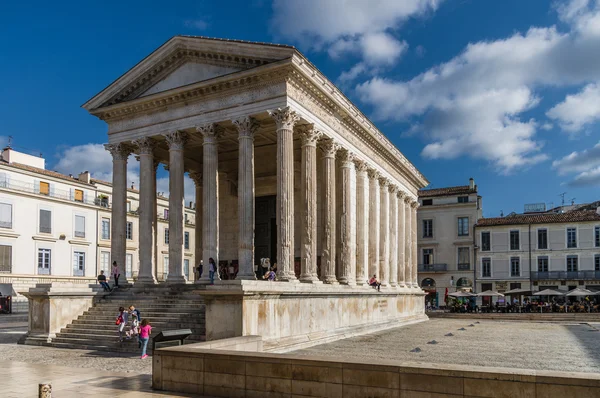 Roman temple Maison Carree in city of Nimes, Franc