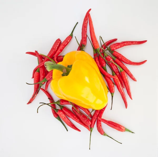 Yellow pepper and red chili peppers Stock Image Everypixel