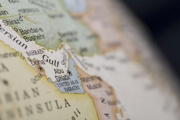 Macro globe map detail United Arab Emirates