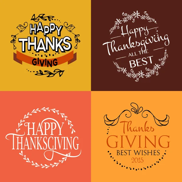 Happy Thanksgiving Day logotype, badge and icon set