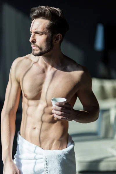 Man drinking his morning coffee