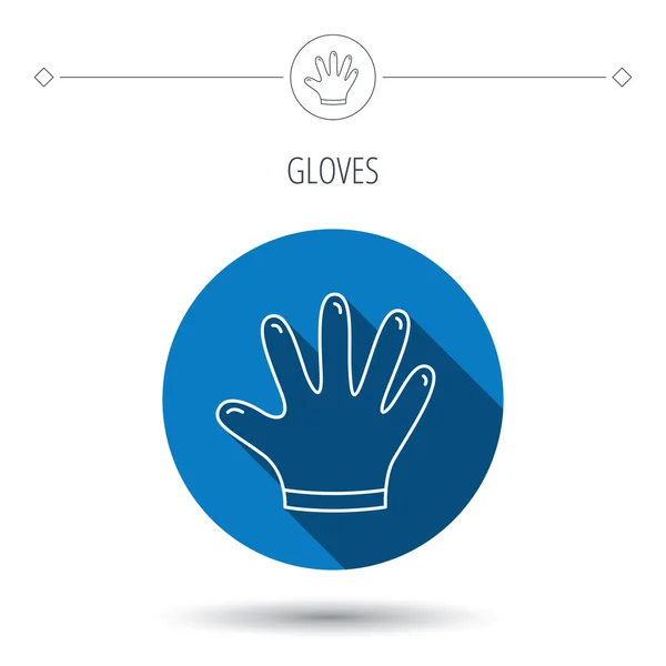 Rubber gloves icon. Latex hand protection sign.