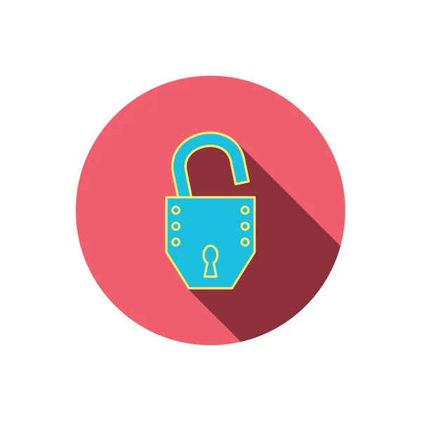 Open lock icon. Padlock or protection sign.
