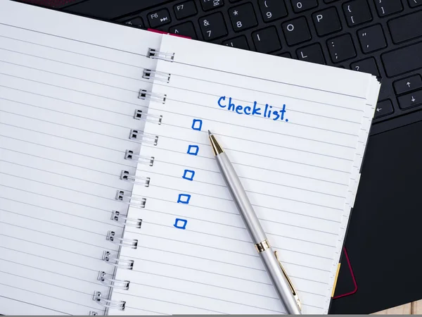 Checklist on laptop 4