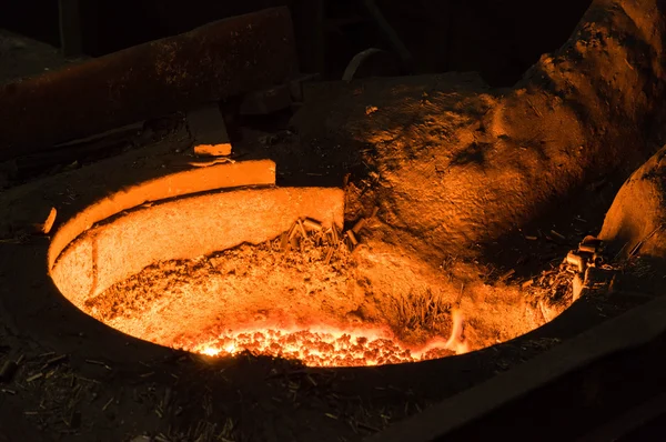 Hot Liquid Metal in a Furnace