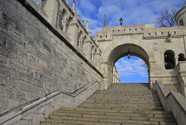 Fisherman\'s Bastion stairs in Budapest, Hungary