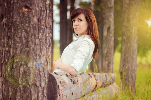 Beautiful girl in a white shirt