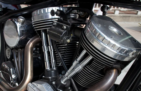 Gleaming Cylinder Head of Vintage Motorcycle Engine