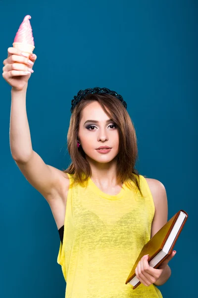 Girl is holding ice cream