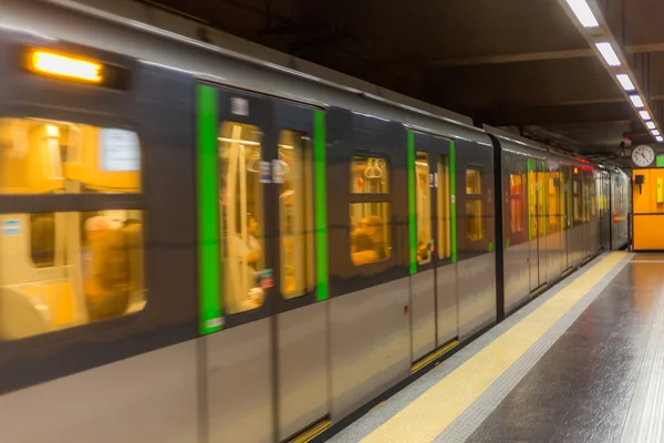 Train in the subway in milan