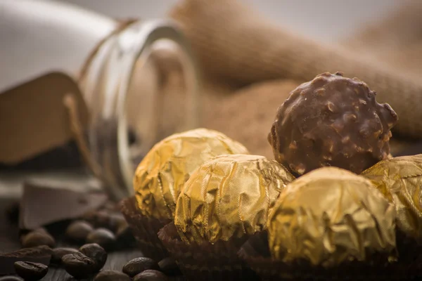 Italian chocolate sweets with decoration