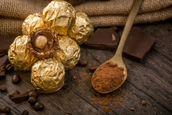 Italian chocolate sweets with decoration