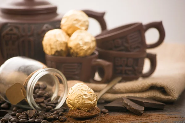 Italian chocolate sweets with decoration