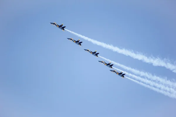 San Francisco, USA - October 8: Navy Blue Angels during the show in SF Fleet Week on October 8, 2011 in San Francisco, USA.