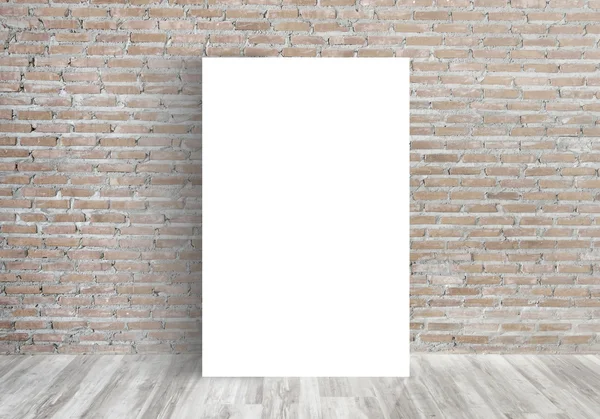 White Blank Poster in old brick wall