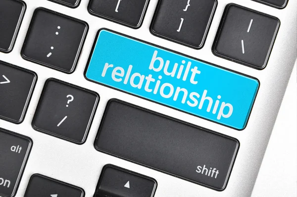 The computer keyboard button written word built relationship