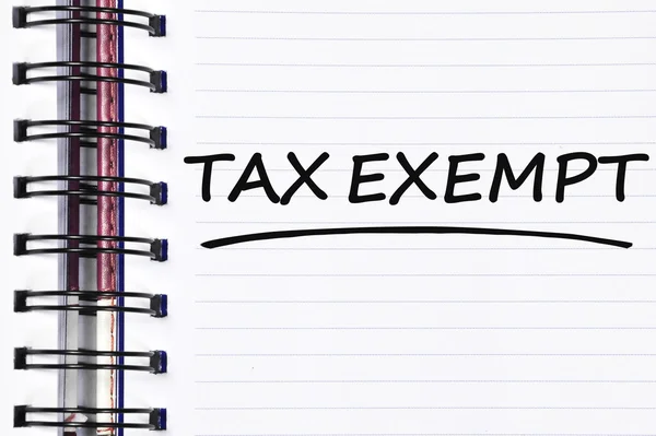Tax exempt words on spring note book