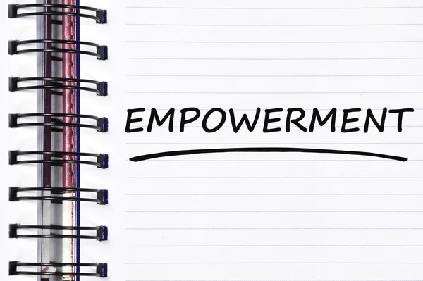 Empowerment words on spring note book