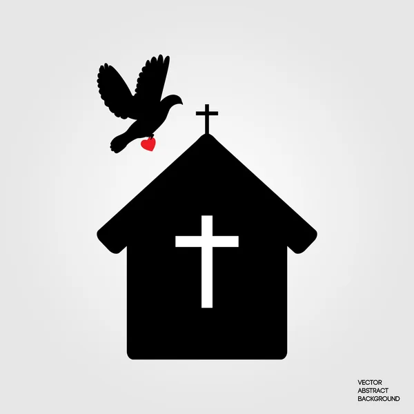 House of Prayer Christians. The Christian faith. The symbol of Christianity. Biblical history. Pigeon hopes. Pigeon brings love and belief