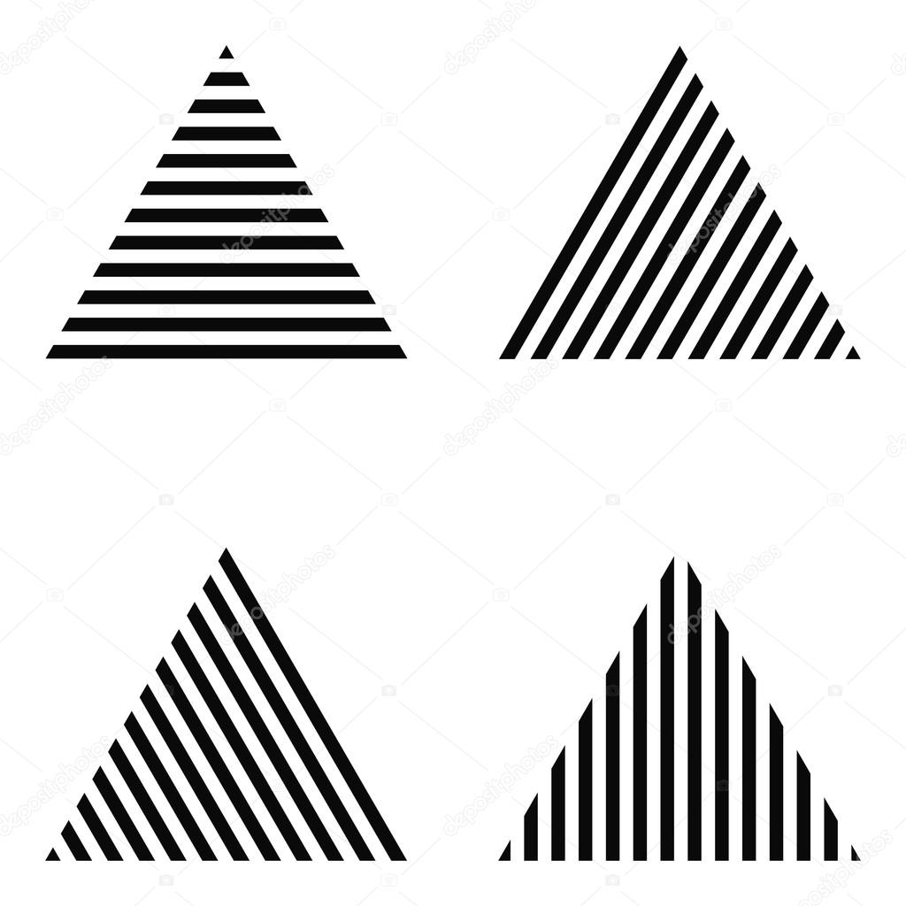 Triangle Striped, stripes horizontally, vertically, diagonally, vector