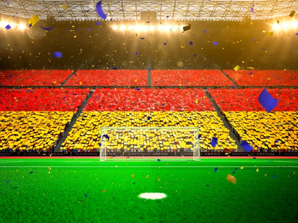 Flag Germany of fans. Evening stadium arena