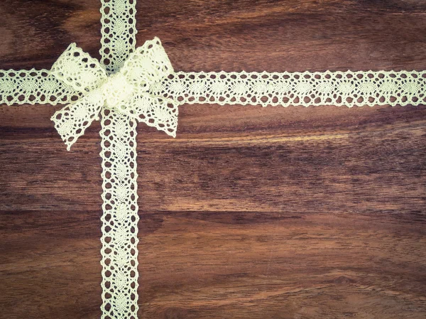 Christmas, present, lace on wood