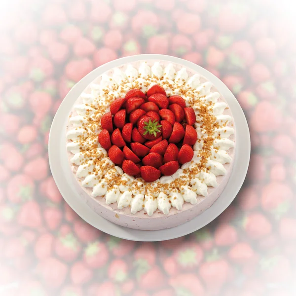 Beautiful strawberry-cream cake