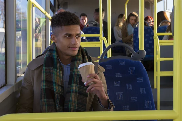 Young man on the bus