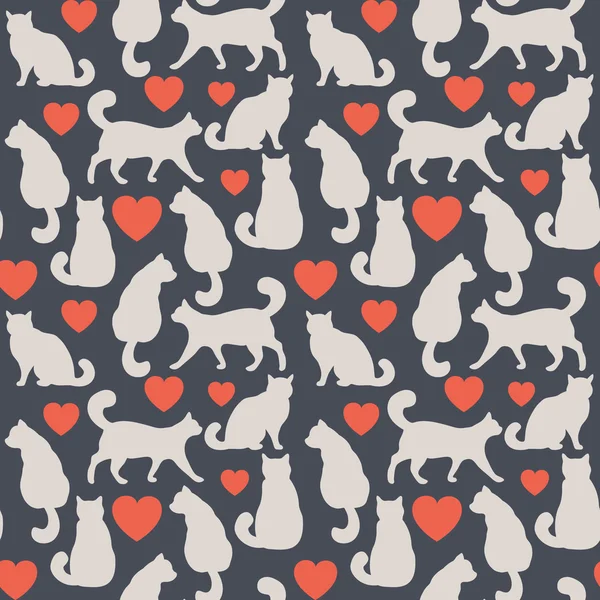 Vector seamless pattern with cats