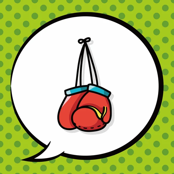 Boxing gloves doodle, speech bubble