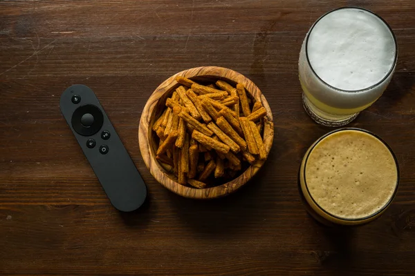 Selection of party food for watching football championship