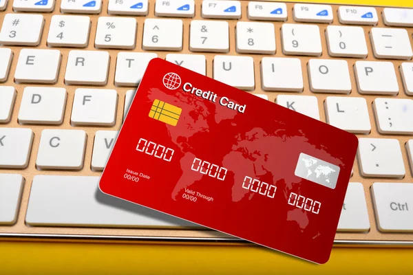 Credit Card on white keyboard keys