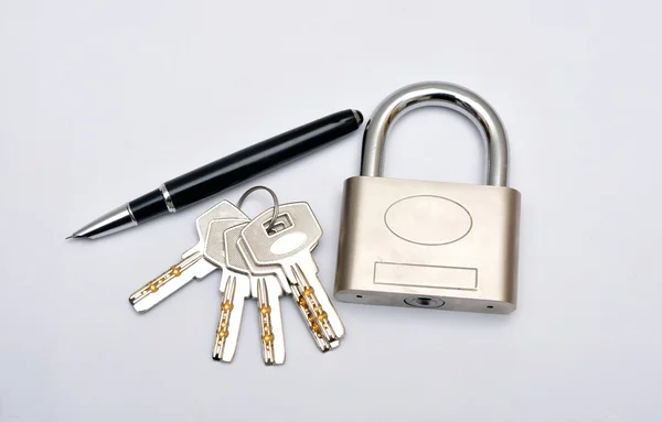 Lock Keys and Pen close up