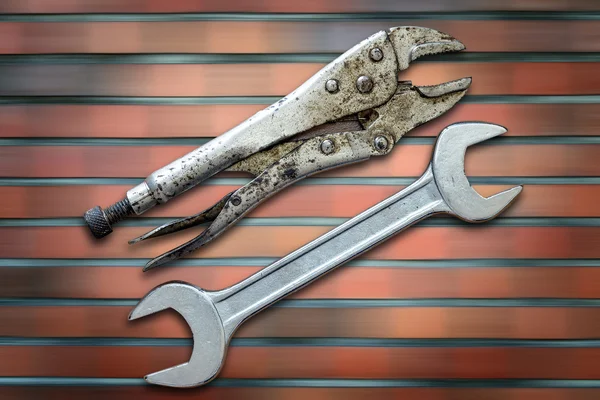 Locking Pliers and wrench.