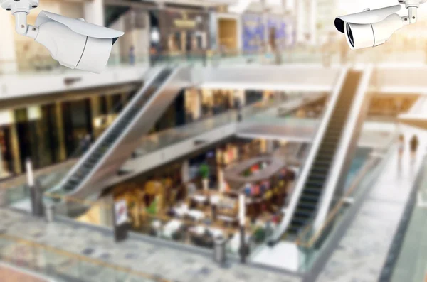 CCTV or surveillance camera  inside the shopping mall.