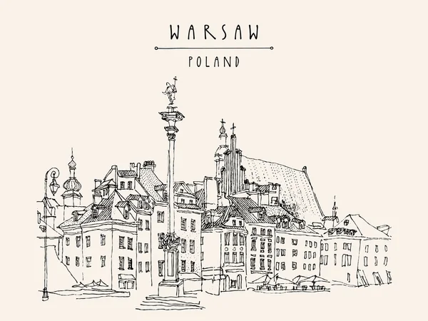 Castle Square in Warsaw postcard