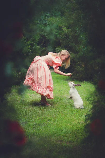 Alice in Wonderland, Alice through the looking glass, fairytale, Alice, girl, dress, nature, Alice should dress pink, retro, vintage, artistic photo, forest, fairy forest, fairy-tale dream, fantasy, fairy tale for children