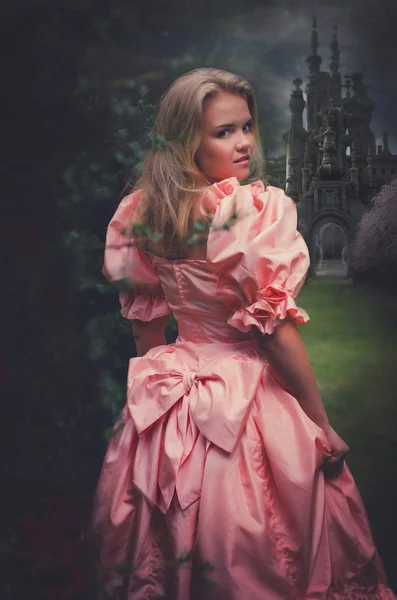 Alice in Wonderland, Alice through the looking glass, fairytale, Alice, girl, dress, nature, Alice should dress pink, retro, vintage, artistic photo, forest, fairy forest, fairy-tale dream, fantasy, fairy tale for children, decoration, rose, red rose
