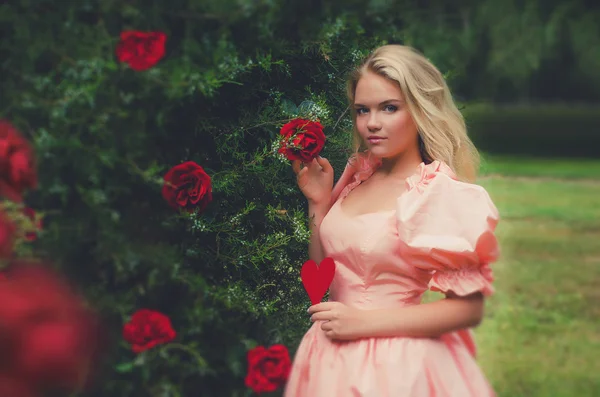 Alice in Wonderland, Alice through the looking glass, fairytale, Alice, girl, dress, nature, Alice should dress pink, retro, vintage, artistic photo, forest, fairy forest, fairy-tale dream, fantasy, fairy tale for children, decoration, rose, red rose
