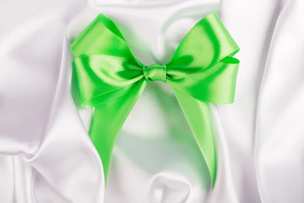 Green ribbon satin bow