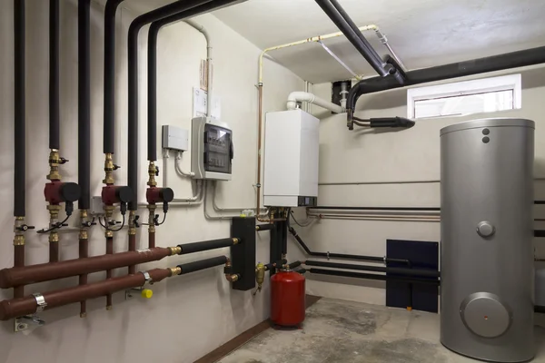 Condensing boiler gas in the boiler room