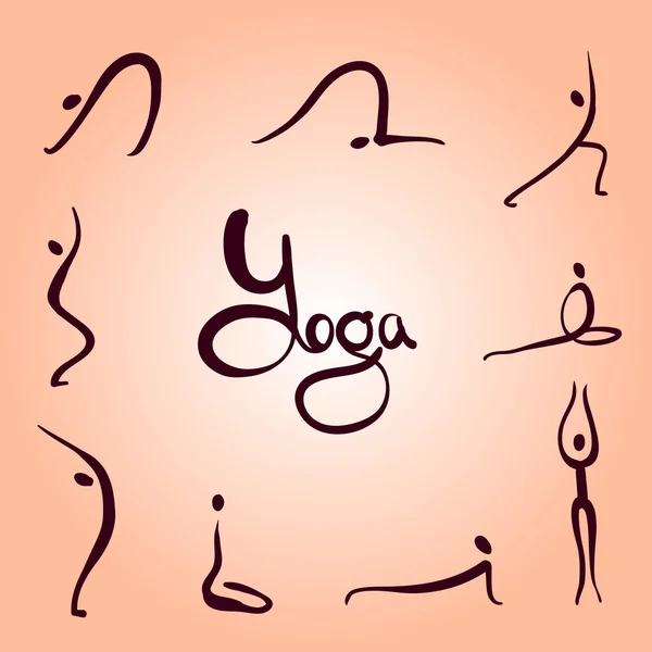 Yoga asanas simple icons