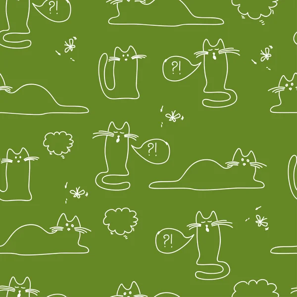 Pattern with cats, funny, bright